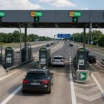 Samochody przejeżdżające przez bramki ViaTOLL na autostradzie、】【